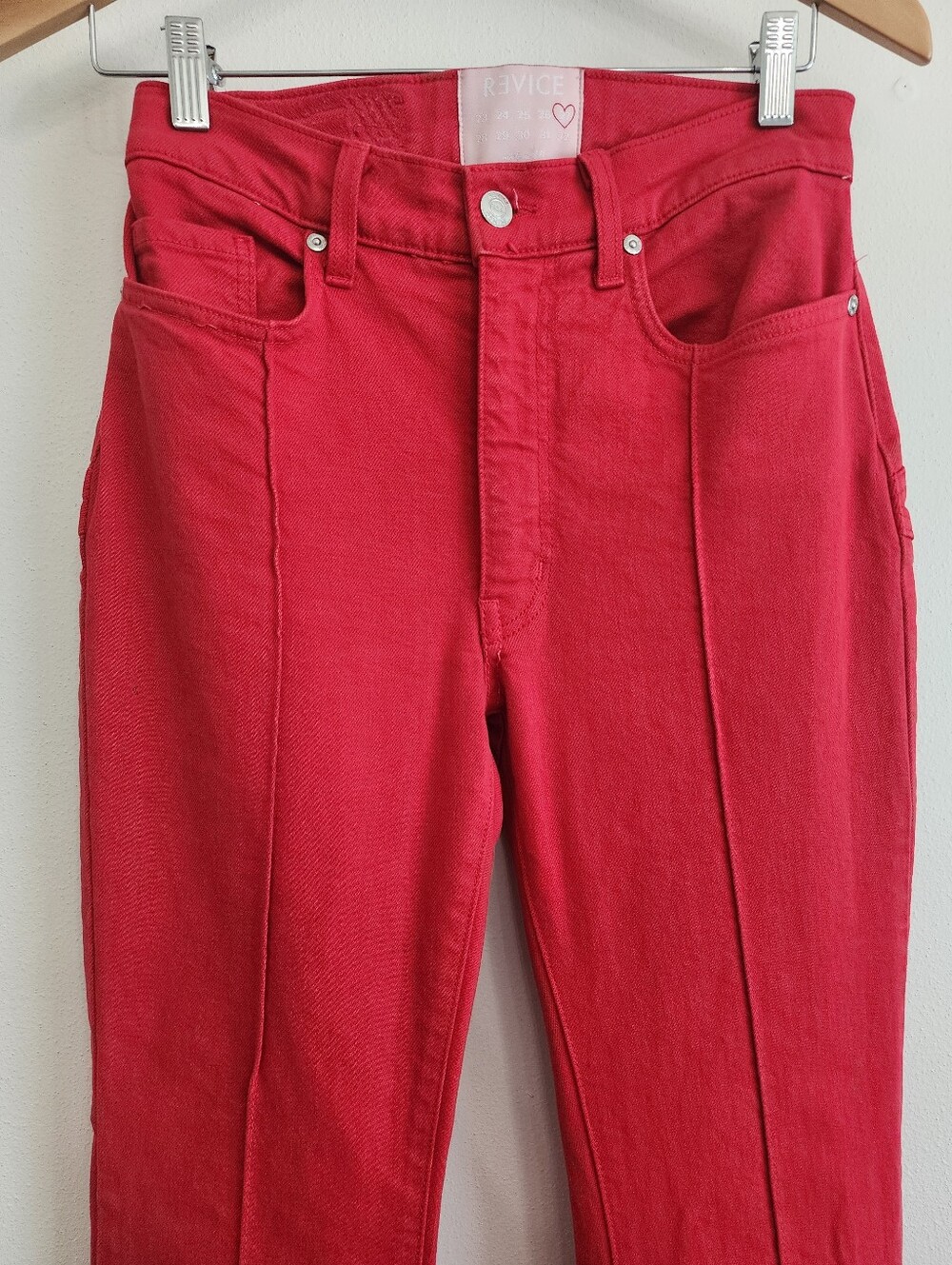Revice Denim Red Venus Flare Star Back Jeans 27 High Rise Boho Western Retro - Picture 3 of 15